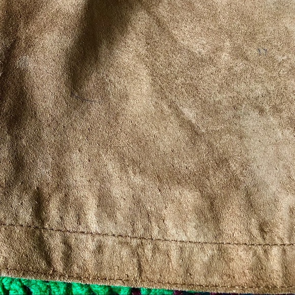 Vintage Suede Brown Camel Leather Classic High Rise Shorts Fall Winter Neutral - Picture 5 of 9